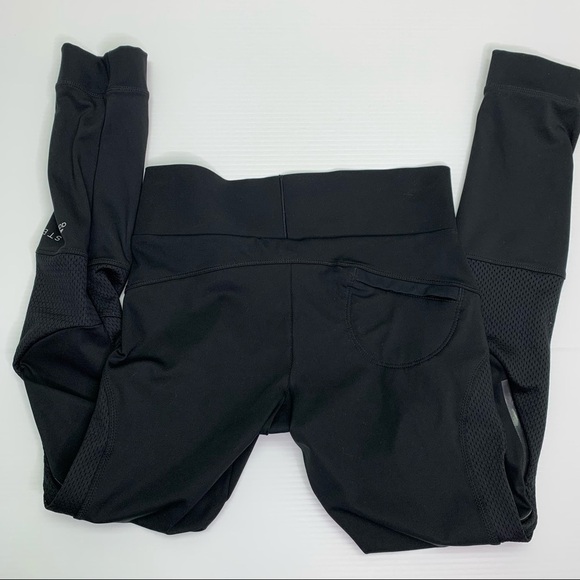 Adidas by Stella McCartney Logo Black Leggings Size XS Mesh Insets Athleisure - Picture 2 of 15
